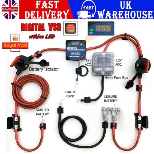 Split charge relay kit - charge,