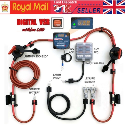 Split charge relay kit starter - split,