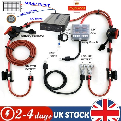 Split charge kit 12v dual - 5m,