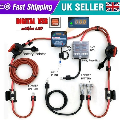 Split charge relay kit starter - charge,