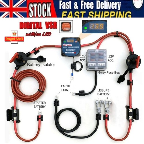 Split charge relay kit starter - charge,